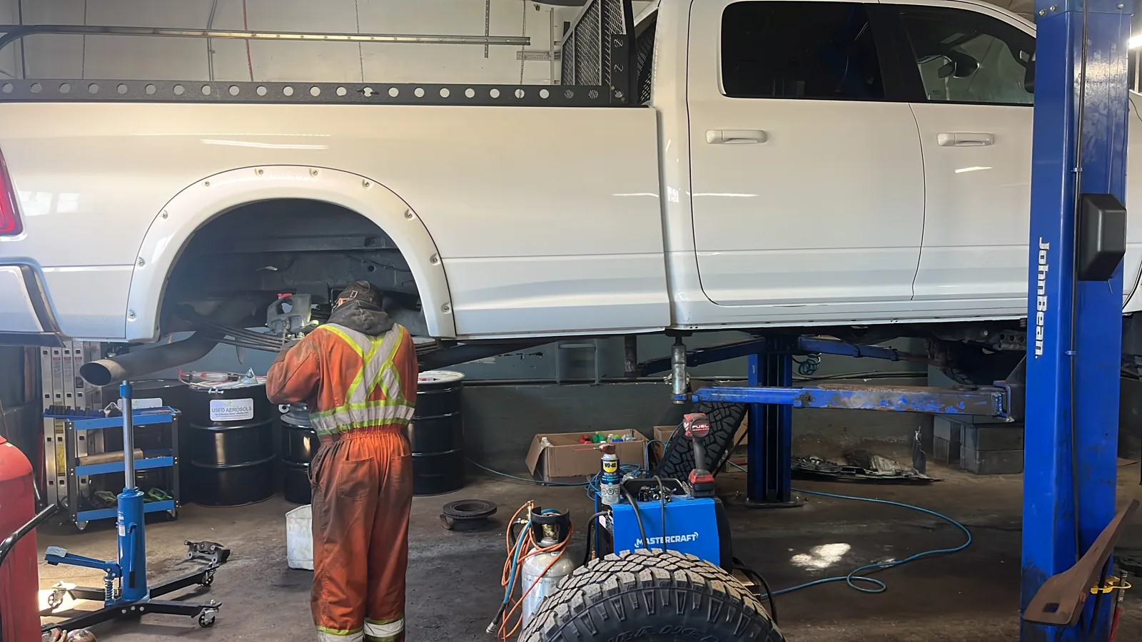 Repair work being done inside the Repair4U service bay